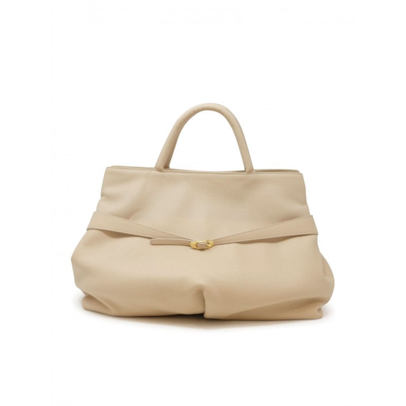 ROBERTO DEL CARLO VIRNA NUDE LEATHER BAG