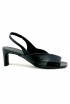 ROBERTO DEL CARLO 11709 BLACK LEATHER SANDALS