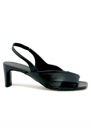 ROBERTO DEL CARLO 11709 BLACK LEATHER SANDALS