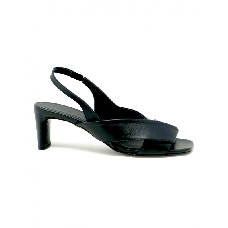 ROBERTO DEL CARLO 11709 BLACK LEATHER SANDALS