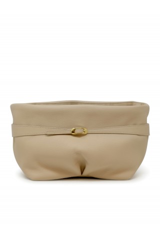 ROBERTO DEL CARLO ANNA NUDE LEATHER BAG