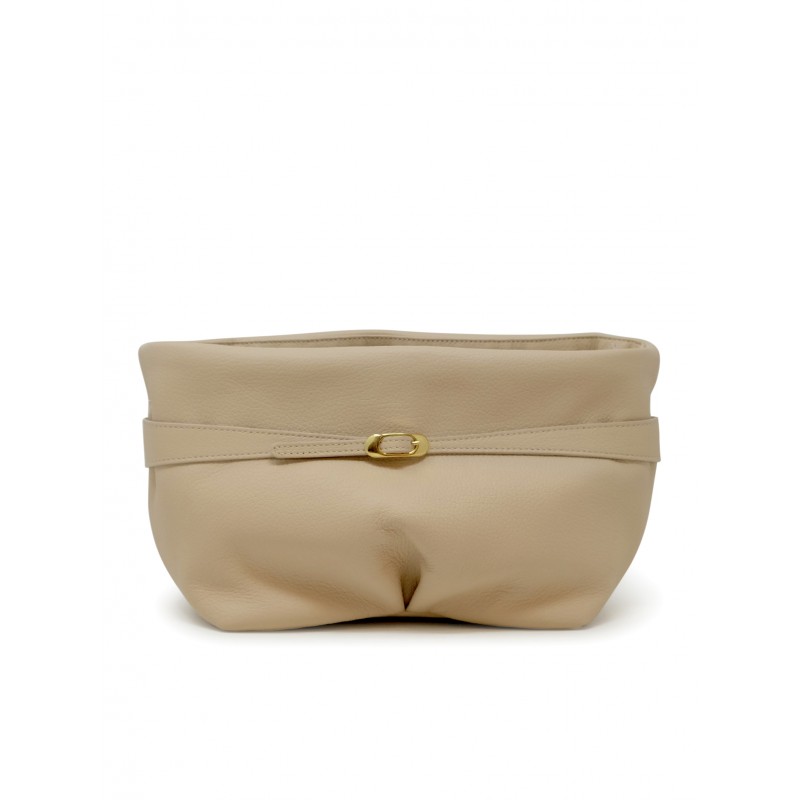 ROBERTO DEL CARLO ANNA NUDE LEATHER BAG