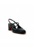CHRISTIAN LOUBOUTIN 1250705 B439 BLACK PATENT LEATHER JANISPIKES 55 MARY JANES