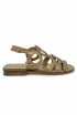PONS QUINTANA 11235.000 BRONZE LEATHER TINA FLAT SANDALS