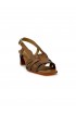 SANTONI WHNA70933HA3TACGC39 BROWN LEATHER SLINGBACK SANDAL