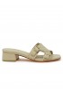 SANTONI WHVC71647HA2TWKAP10 BEIGE LEATHER BACKLESS SANDAL