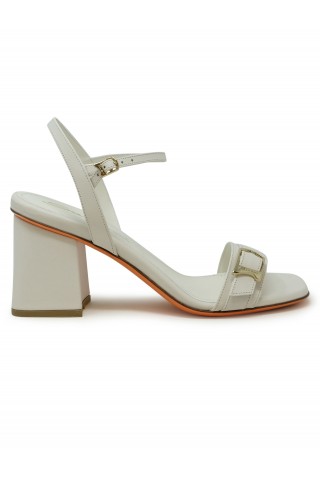 SANTONI WHVT70836HA2TYLCI80 WHITE LEATHER SANDAL