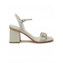 SANTONI WHVT70836HA2TYLCI80 WHITE LEATHER SANDAL