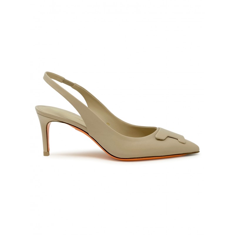 SANTONI WDLS71474HA2TSZAC25 BEIGE LEATHER PUMPS