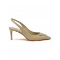 SANTONI WDLS71474HA2TSZAC25 BEIGE LEATHER PUMPS