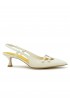 MARA BINI U307S WHITE LEATHER NAOMI SLINGBACK SANDALS