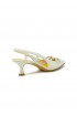 MARA BINI U307S WHITE LEATHER NAOMI SLINGBACK SANDALS