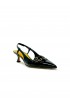 MARA BINI U307S BLACK LEATHER NAOMI SLINGBACK SANDALS