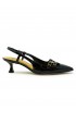 MARA BINI U307S BLACK LEATHER NAOMI SLINGBACK SANDALS