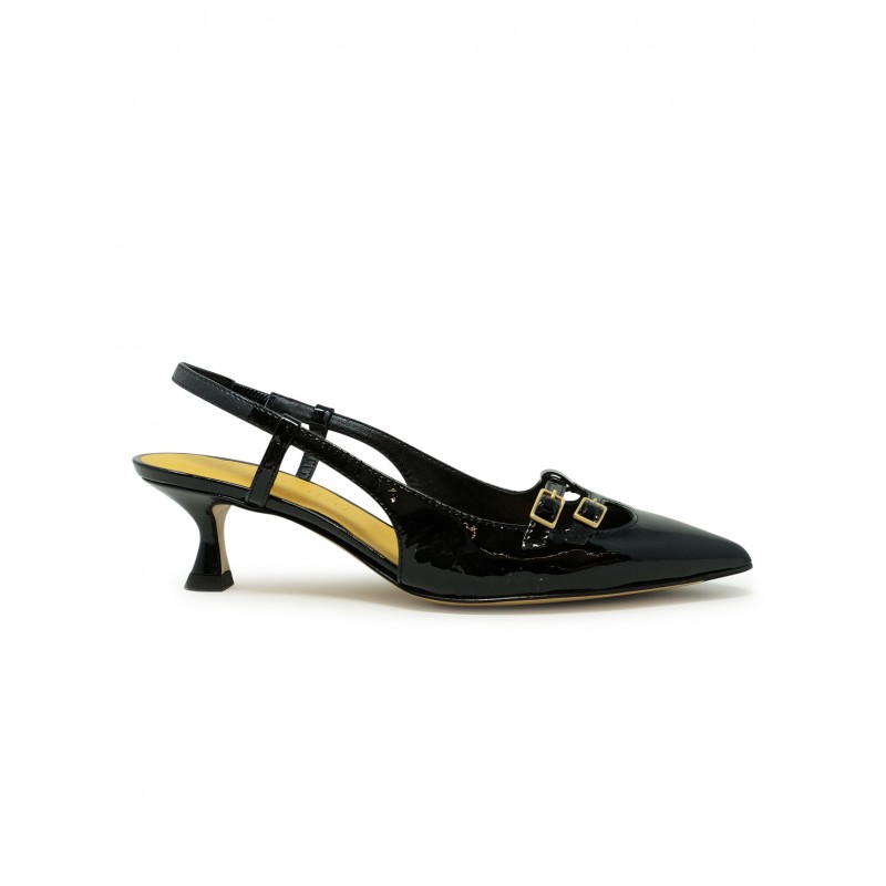MARA BINI U307S BLACK LEATHER NAOMI SLINGBACK SANDALS