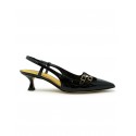 MARA BINI U307S BLACK LEATHER NAOMI SLINGBACK SANDALS
