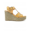 PALOMA BARCELO 26-3301 OCHRE LEATHER ALISON WEDGE SANDALS