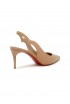 CHRISTIAN LOUBOUTIN 3230045 N295 NUDE PATENT HOT CHICK SLING 70 PUMPS