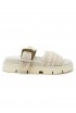 MOU SW461012A CHALK SUEDE BIO TWO BUCKLE SANDALS