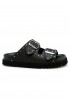 SCHOLL F306131004/BLK BEATRIZ BLACK LEATHER SANDALS