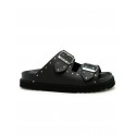 SCHOLL F306131004/BLK BEATRIZ BLACK LEATHER SANDALS