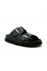 SCHOLL F306131004/BLK BEATRIZ BLACK LEATHER SANDALS
