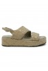 PONS QUINTANA 9805.000 BEIGE LEATHER FORLI FLAT SANDALS