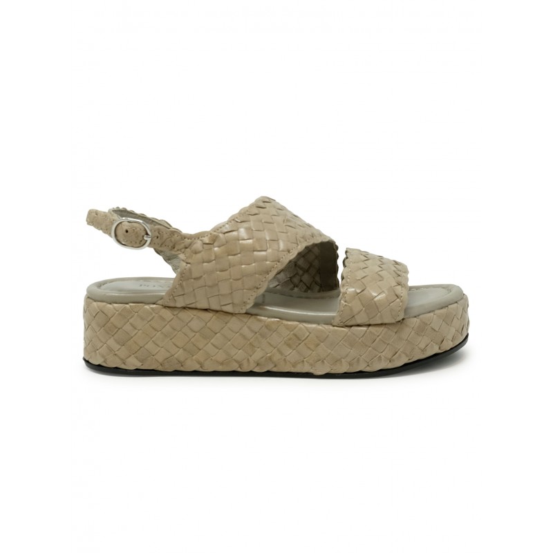 PONS QUINTANA 9805.000 BEIGE LEATHER FORLI FLAT SANDALS
