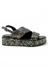 PONS QUINTANA 9805.000 BLACK LEATHER FORLI FLAT SANDALS