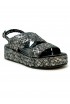 PONS QUINTANA 9805.000 BLACK LEATHER FORLI FLAT SANDALS
