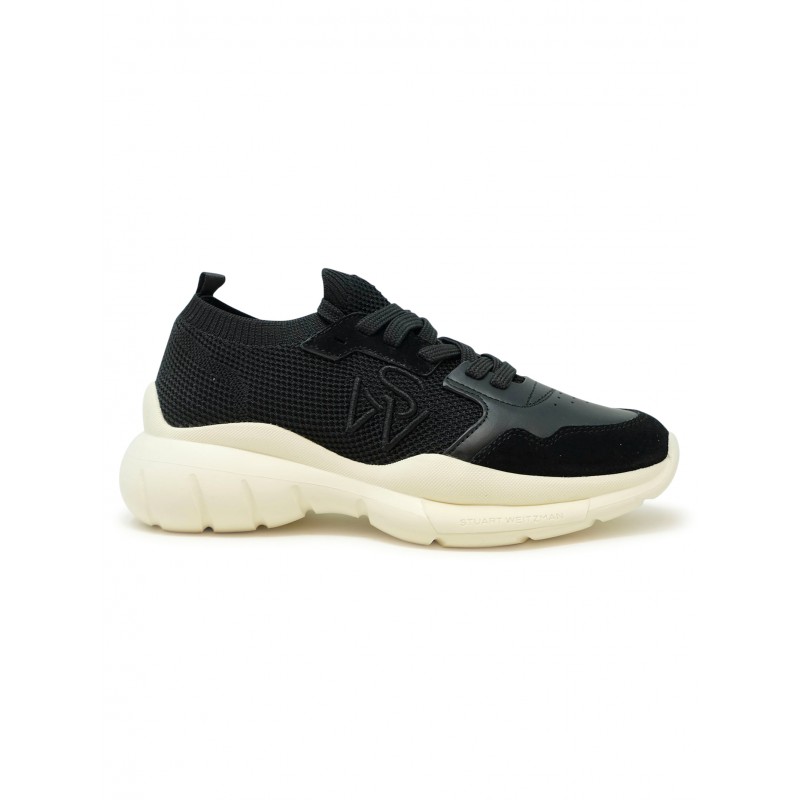 STUART WEITZMAN SH301 BLACK CALF LEATHER SW 5050 TRAINERS