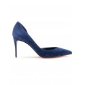 CHRISTIAN LOUBOUTIN 1210045 V198 BLUE SUEDE IRIZA 85 PUMPS