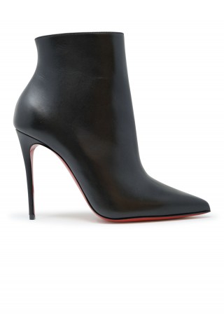 CHRISTIAN LOUBOUTIN 1140505 BK01 BLACK LEATHER SO KATE BOOTY 100 ANKLE BOOTS