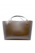 ALMALA CA011A0021 DARK BROWN LEATHER SHOPPING LIV TOTE BAG