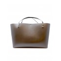 ALMALA CA011A0021 DARK BROWN LEATHER SHOPPING LIV TOTE BAG