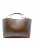 ALMALA CA011A0021 DARK BROWN LEATHER SHOPPING LIV TOTE BAG