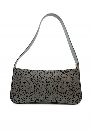 ALMALA CG071A0021 GREY LEATHER RUNA SHOULDER BAG