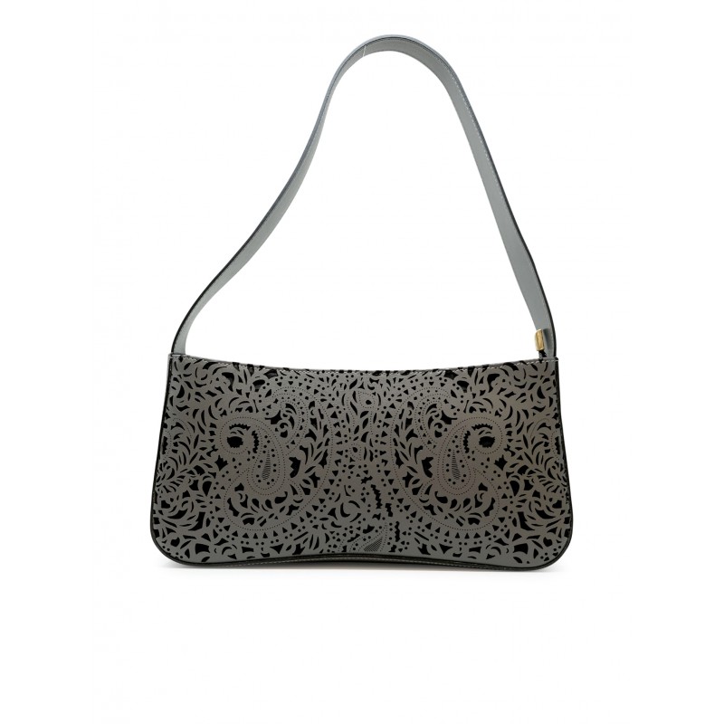ALMALA CG071A0021 GREY LEATHER RUNA SHOULDER BAG