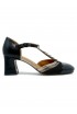CHIE MIHARA BLACK BRONZE PATENT/LEATHER FILLY SHOES