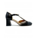 CHIE MIHARA BLACK BRONZE PATENT/LEATHER FILLY SHOES
