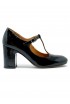 CHIE MIHARA BLACK PATENT LEATHER MADAM SHOES