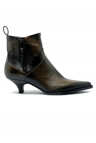 ELENA IACHI E4308 BRONZE LEATHER ANKLE BOOTS