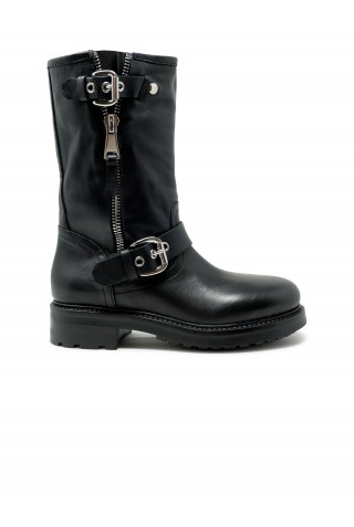 ELENA IACHI A5792 BLACK LEATHER BOOTS