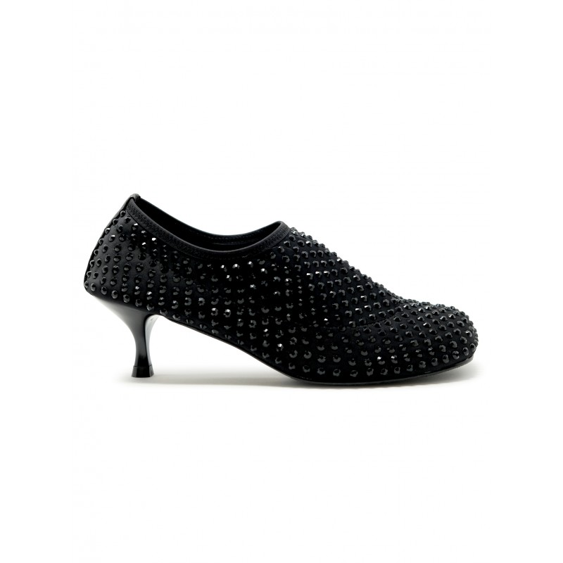 ELENA IACHI R19 BLACK LEATHER/GLITTER SHOES