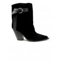ELENA IACHI E4494 BLACK SUEDE LEATHER ANKLE BOOTS