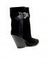 ELENA IACHI E4494 BLACK SUEDE LEATHER ANKLE BOOTS