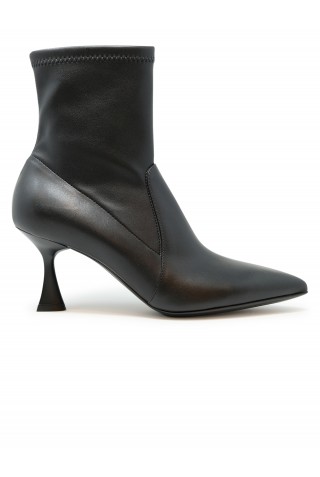 SERGIO LEVANTESI JANET 56 BLACK LEATHER ANKLE BOOTS