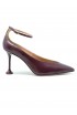 AQUAZZURA SROMIDP0-NSI-BKR BLACKBERRY LEATHER STRONG PUMP 85