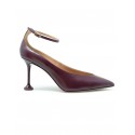 AQUAZZURA SROMIDP0-NSI-BKR BLACKBERRY LEATHER STRONG PUMP 85