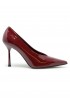 SERGIO LEVANTESI BURGUNDY PATENT LEATHER MODERN 56 PUMPS